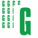 Čísla a písmena - Písmeno na samolepicí fólii PVC s bílým podkladem: G (Zelené)