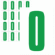 Čísla a písmena - Písmeno na samolepicí fólii PVC s bílým podkladem: O (Zelené)