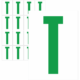 Čísla a písmena - Písmeno na samolepicí fólii PVC s bílým podkladem: T (Zelené)