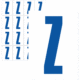 Čísla a písmena - Písmeno na samolepicí fólii PVC s bílým podkladem: Z (Modré)