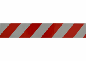 Výstražné profily, pásy a zábrany - Samolepicí pásky: Reflexní červenobílý pás levý
