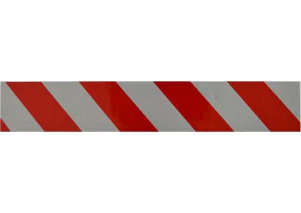 Výstražné profily, pásy a zábrany - Samolepicí pásky: Reflexní červenobílý pás pravý
