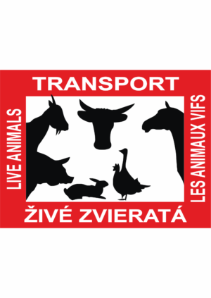 Značení vozidel: Transport živých zvířat
