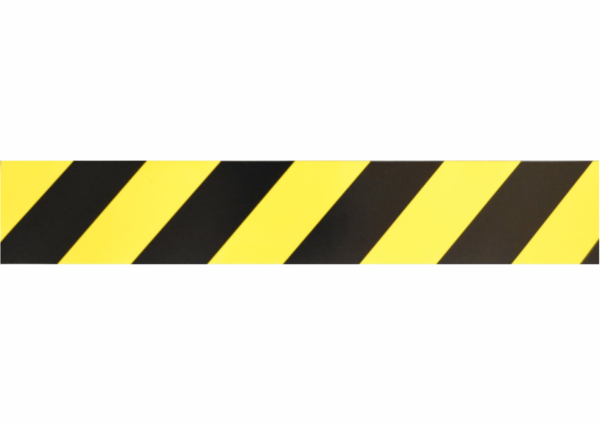Výstražné profily, pásy a zábrany - Samolepicí pásky: Výstražný žlutočerný pás levý