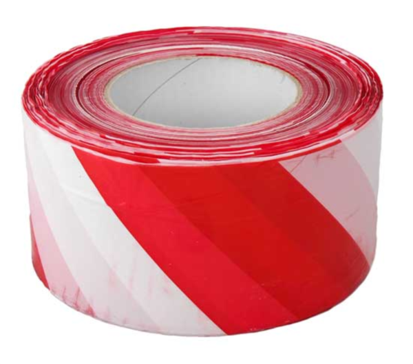 Výstražné profily, pásy a zábrany - Ohraničovací pásky: Vytyčovací červenobílá páska 500m