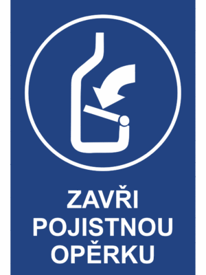 Značení budov - Označení zimních středisek a rezortů: "Zavři pojistnou opěrku"