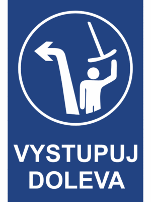 Značení budov - Označení zimních středisek a rezortů: "Vystupuj doleva"