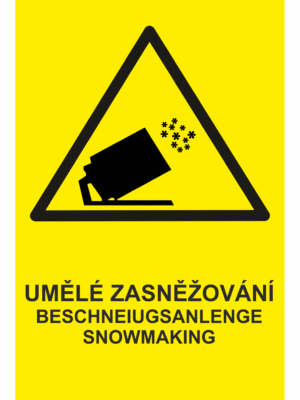 Značení budov - Označení zimních středisek a rezortů: "Umělé zasněžování / Beschneiugsanlenge / Snowmaking"