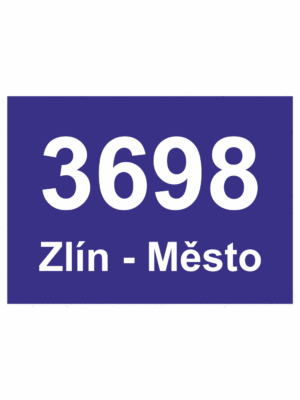 Značení budov - Značení ulic a domů: Číslo popisné (Zlín, Modré)