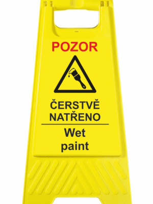 Podlahové pásky a značky - Výstražné tabule: "Pozor / Čerstvě natřeno / Wet paint"