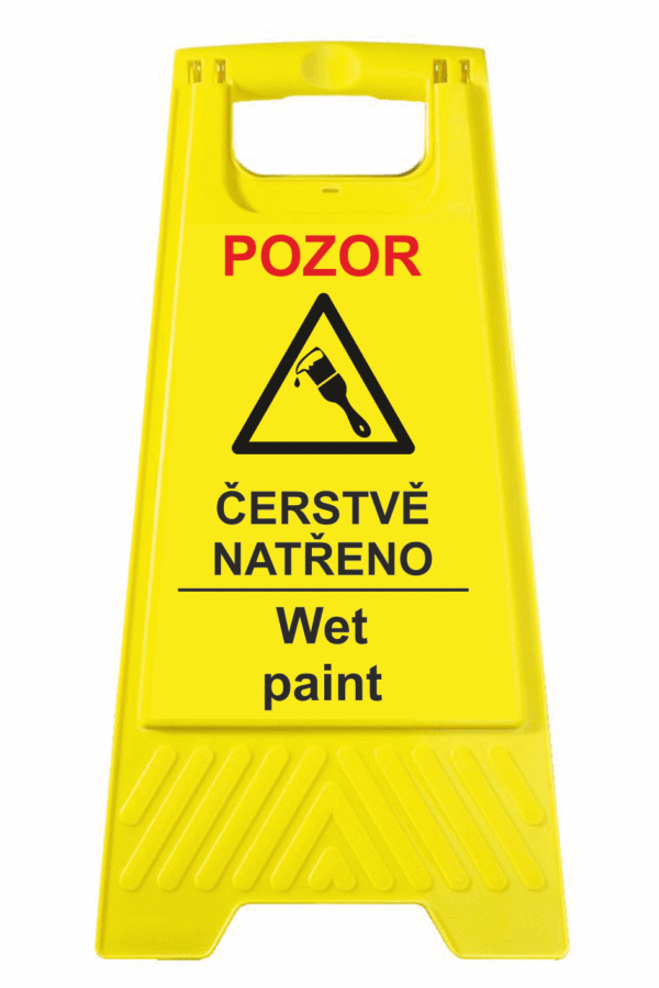 Podlahové pásky a značky - Výstražné tabule: "Pozor / Čerstvě natřeno / Wet paint"