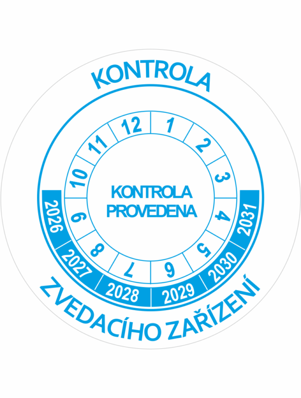 Revizní a kalibrační kolečka - 6 let: Kontrola zvedacího zařízení 2026-2031