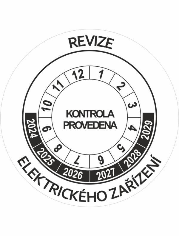 Revizní a kalibrační kolečka - 6 let: Revize elektrického zařízení 2024-2029