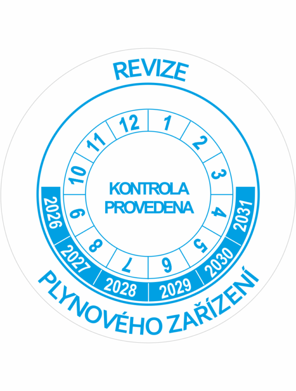 Revizní a kalibrační kolečka - 6 let: Revize plynového zařízení 2026-2031