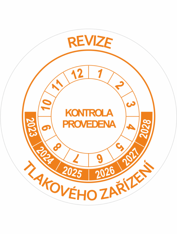 Revizní a kalibrační kolečka - 6 let: Revize tlakového zařízení 2023-2028