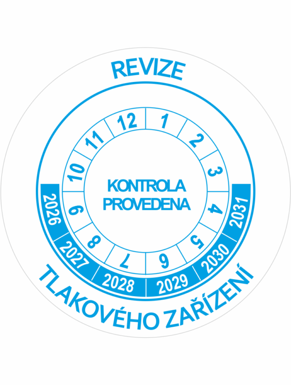 Revizní a kalibrační kolečka - 6 let: Revize tlakového zařízení 2026-2031