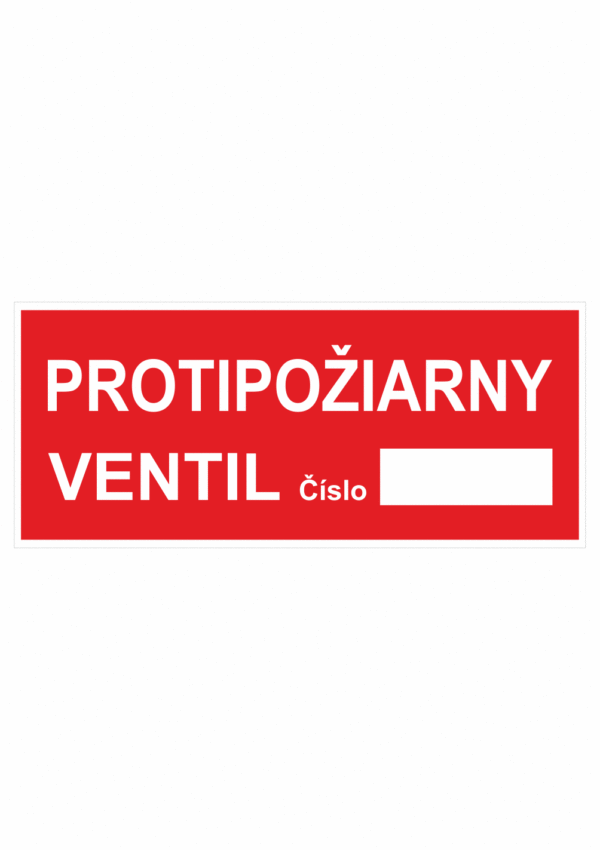 Požární bezpečnostní textová tabulka: "Protipožární ventil"