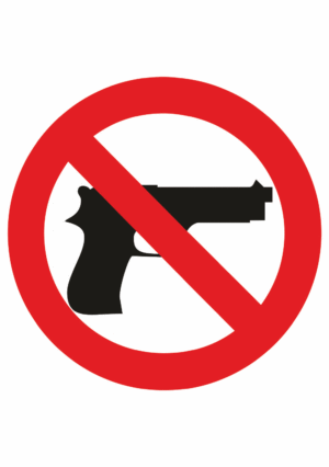 Zákazová bezpečnostní značka: Symbol bez textu - Zákaz vstupu se zbraní