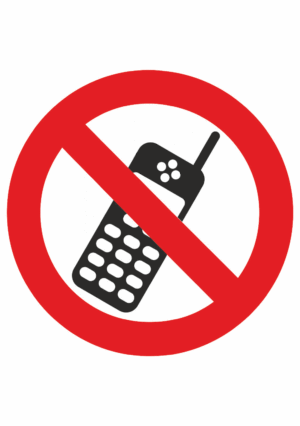 Zákazová bezpečnostní značka: Symbol bez textu - Zákaz mobilních telefonů