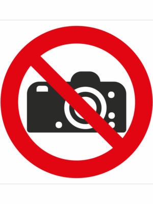 Zákazová bezpečnostná značka - Symbol bez textu: Zákaz fotografovania
