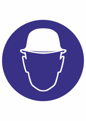 Příkazová bezpečnostní značka: Symbol bez textu - Použij ochranu hlavy