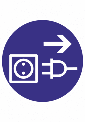 Příkazová bezpečnostní značka: Symbol bez textu - Vypni ze zásuvky
