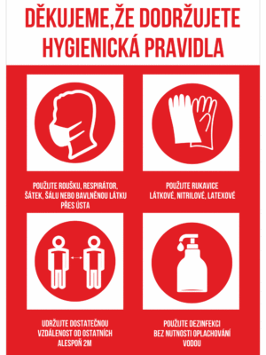 Dodržujte hygienická pravidla červená