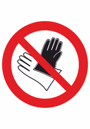 Zákazová bezpečnostní značka: Symbol bez textu - Zákaz rukavic