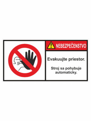 Značenie stojov - Značenie podľa ISO 3864: Nebezpečenstvo / Evakuujte priestor