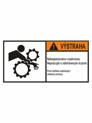Značenie stojov - Značenie podľa ISO 3864: Výstraha / Nebezpečenstvo rozdrvenia / Pred údržbou zablokujte