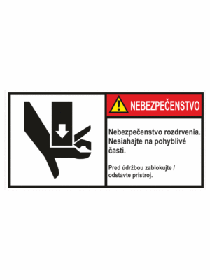 Značenie stojov - Značenie podľa ISO 3864: Nebezpečenstvo / Pohyblivé části