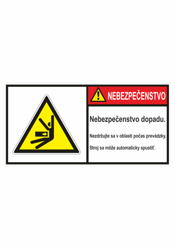 Značenie stojov - Značenie podľa ISO 3864: Nebezpečenstvo / Nebezpečenstvo dopadu