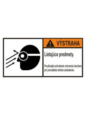 Značenie stojov - Značenie podľa ISO 3864: Výstraha / Lieatujúce predmety / Použij ochranné okuliare