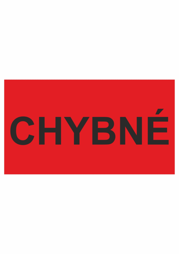Kontrolní a kalibrační značenie - Kalibrační štítok: Chybné