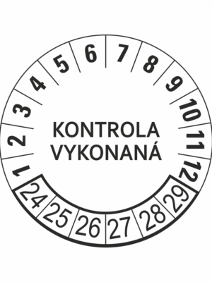 Kontrolné a kalibračné značení - Koliesko na 6 rokov: Kontrola vykonaná 24/25/26/27/28/29 (Čierné)