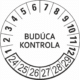 Kontrolné a kalibračné značení - Koliesko na 6 rokov: Budúca kontrola 23/24/25/26/27/28 (Oranžové)