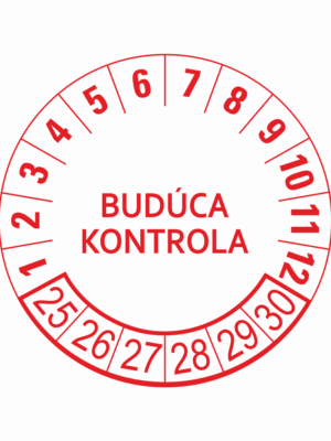 Kontrolné a kalibračné značení - Koliesko na 6 rokov: Budúca kontrola 23/24/25/26/27/28 (Oranžové)