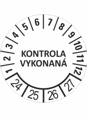 Kontrolné a kalibračné značení - Koliesko na 4 roky: Kontrola vykonaná 24/25/26/27 (Čierné)