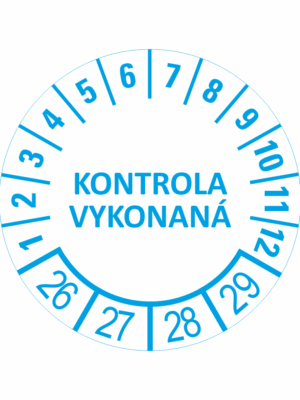 Kontrolné a kalibračné značení - Koliesko na 4 roky: Kontrola vykonaná 26/27/28/29 (Modré)