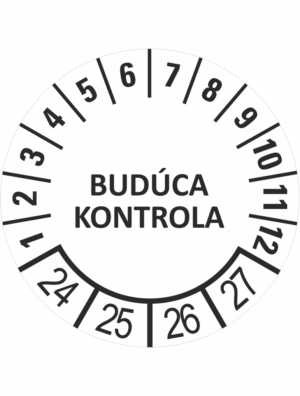 Kontrolné a kalibračné značení - Koliesko na 4 roky: Budúca kontrola 2024/25/26/27 (Čierné)
