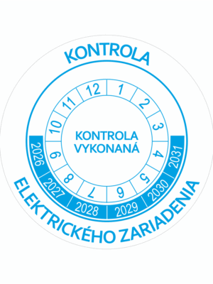 Kontrolné a kalibračné značení - Koliesko na 6 rokov: Kontrola elektrického zariadenia / Kontrola vykonaná 2026-2031 (Modré)