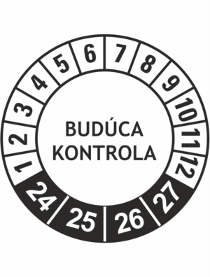 Kontrolné a kalibračné značení - Koliesko na 4 roky: Budúca kontrola 2024/25/26/27 (Čierné)