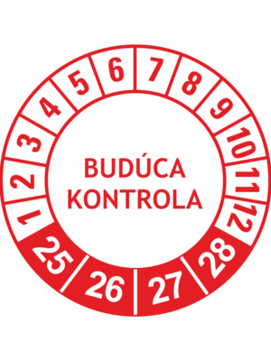 Kontrolné a kalibračné značení - Koliesko na 4 roky: Budúca kontrola 2025/26/27/28 (Červené)