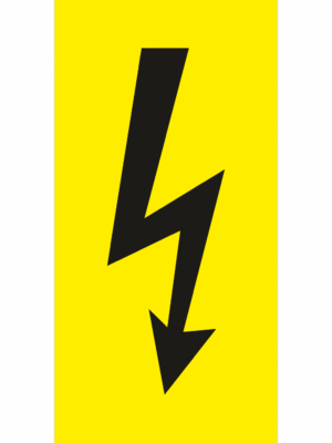 Elektro značenie - Symboly a aršíky: Blesk čierný