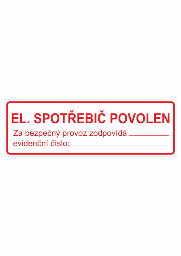 Elektro značenie - Energo texty: El. spotřebič povolen
