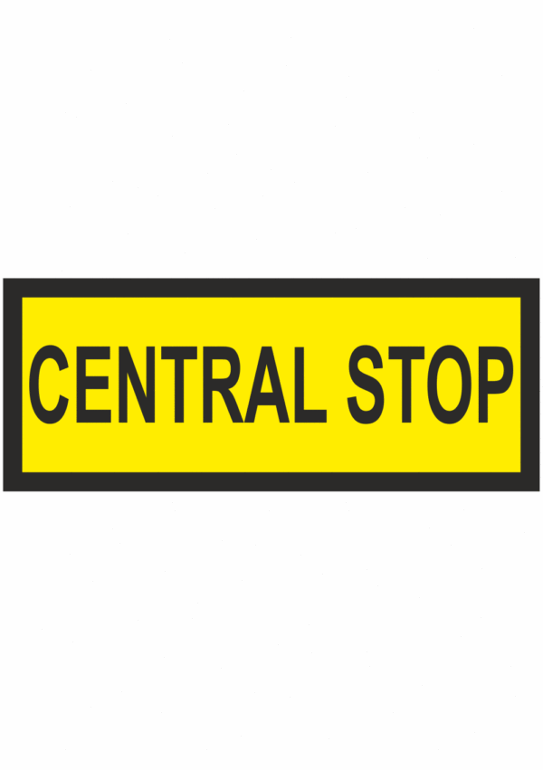 Značenie strojov a zariadenie - Označenie Núdzového zastavení: Central STOP