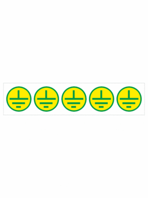 Elektro značenie - Symboly a aršíky: Znak uzemnenie v kruhu 5ks