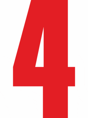 Čísla a písmena - Samolepiace písmena rezana: 4 (Červené)