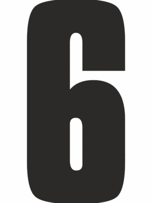 Čísla a písmena - Samolepiace písmena rezana: 6 (Čierné)