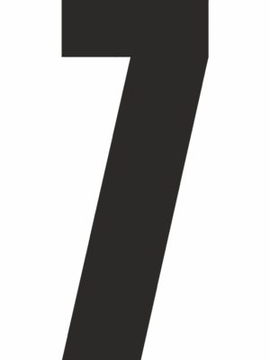 Čísla a písmena - Samolepiace písmena rezana: 7 (Čierná)